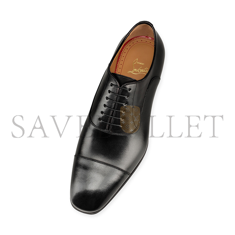 Ch**an louboutin greggolace up shoes patinated calf leather black men 1150376bk01